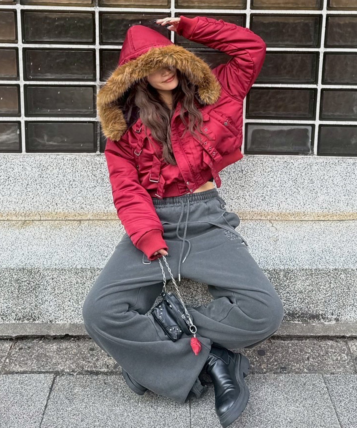 STAFF:170cm/COLOR:RED/SIZE:F