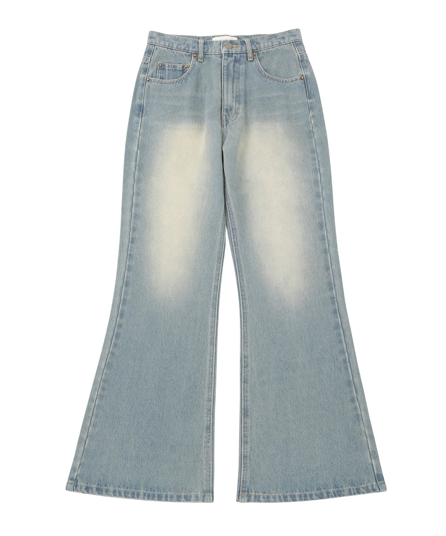 ヴィンテージウォッシュJ/Wセミフレアデニムパンツ