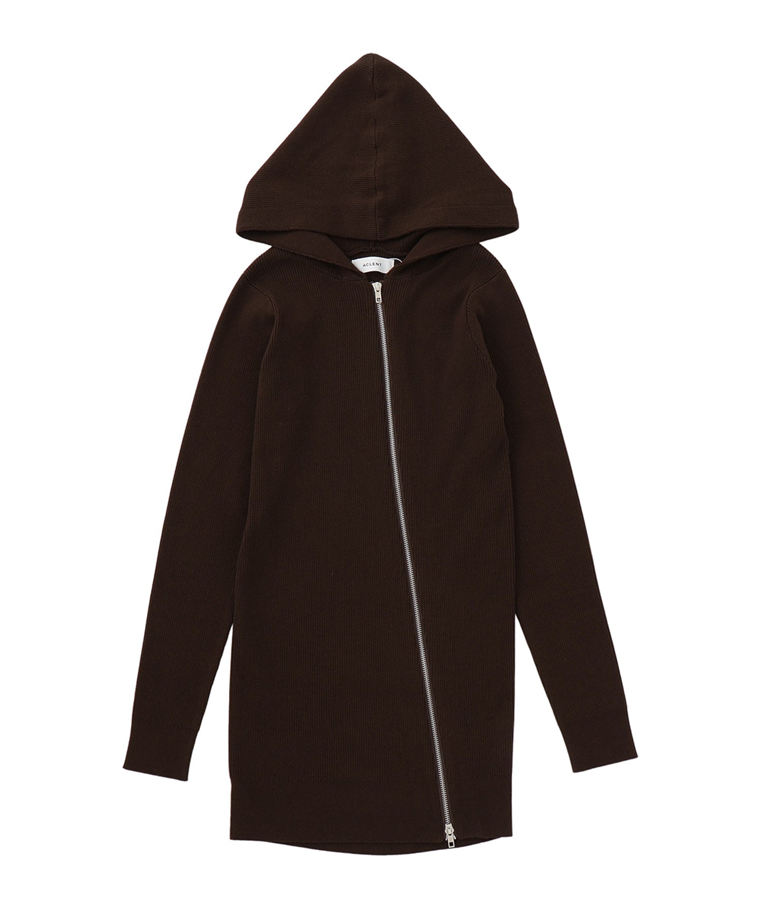 アシンメトリージップミニニットワンピース