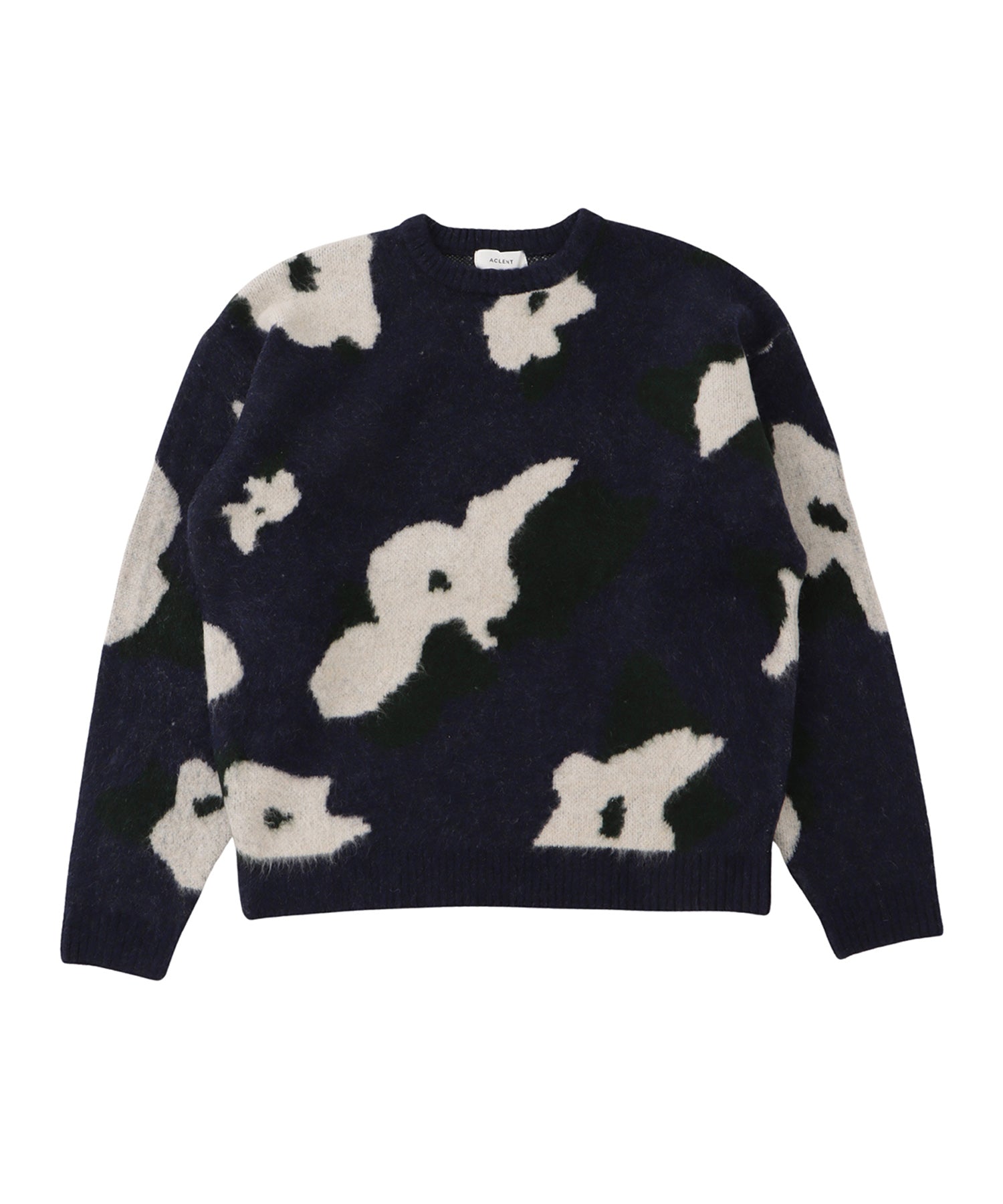 フラワージャガードルーズニット