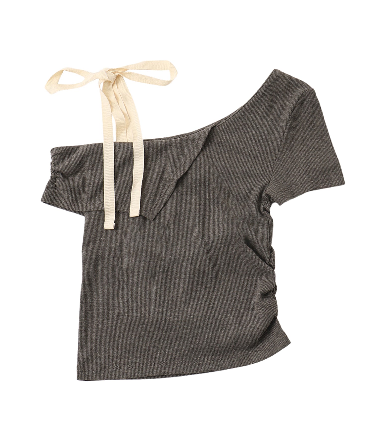 ワンショルダーリボントップス