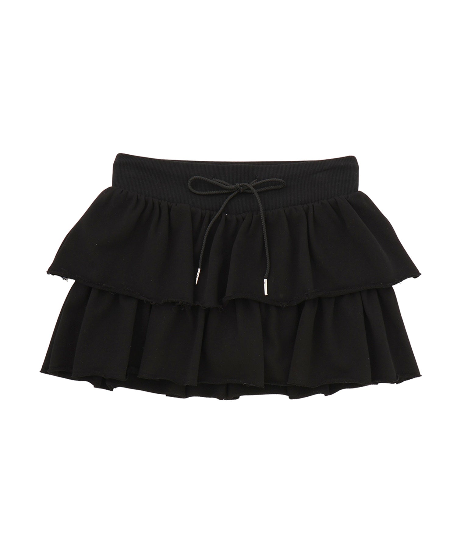 Sweat tiered flared mini skirt