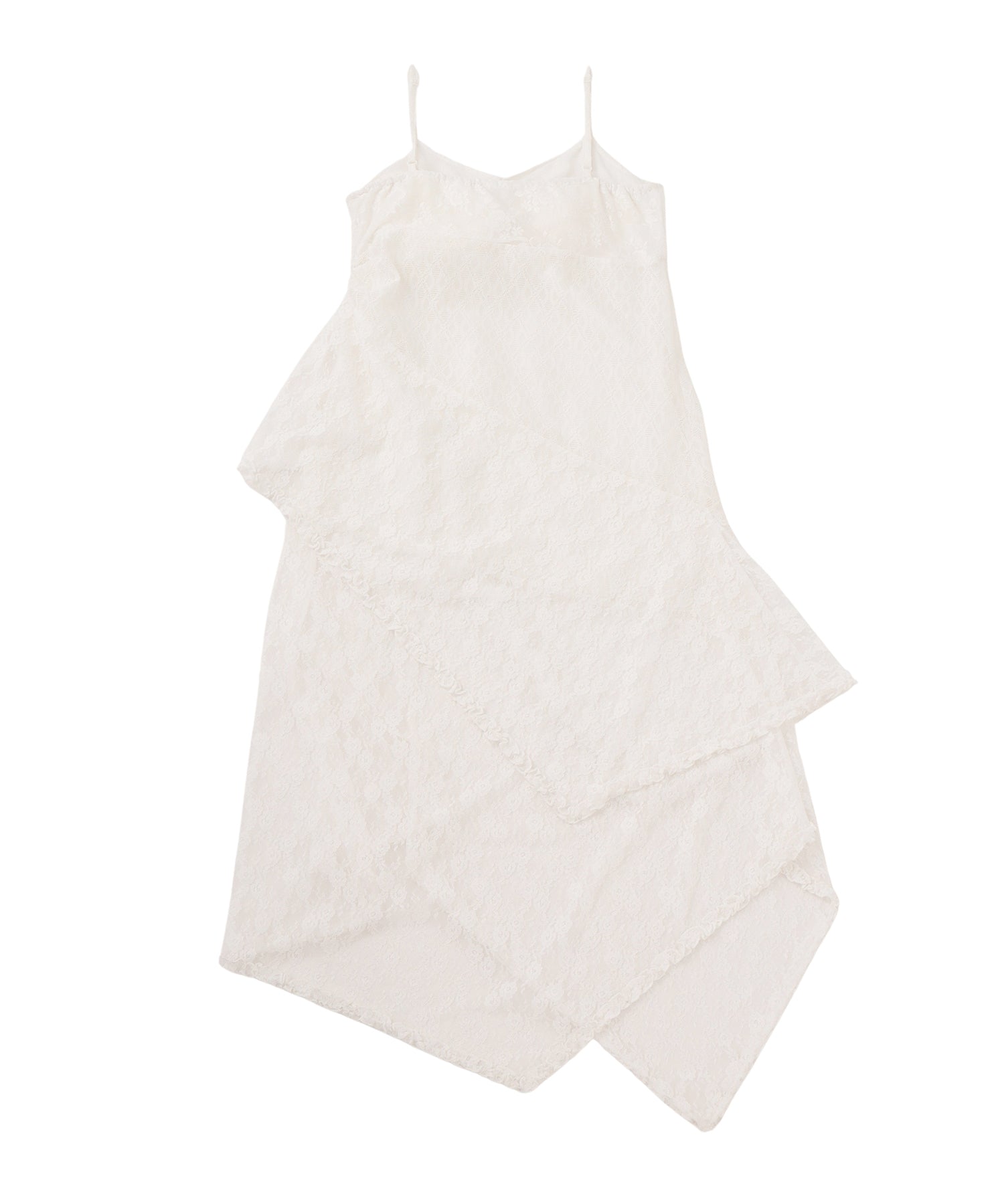 レーススイッチングフリルワンピース