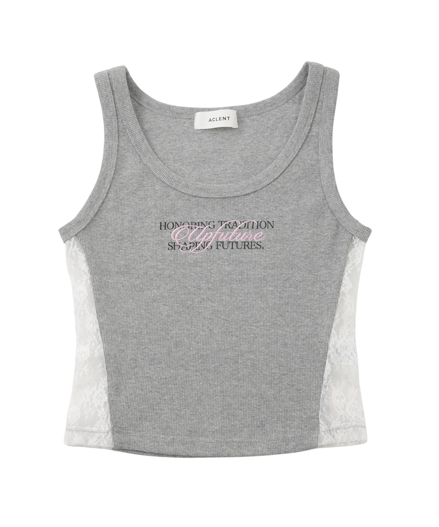 【Up Future】エンブロイダリーサイドレースリブタンク