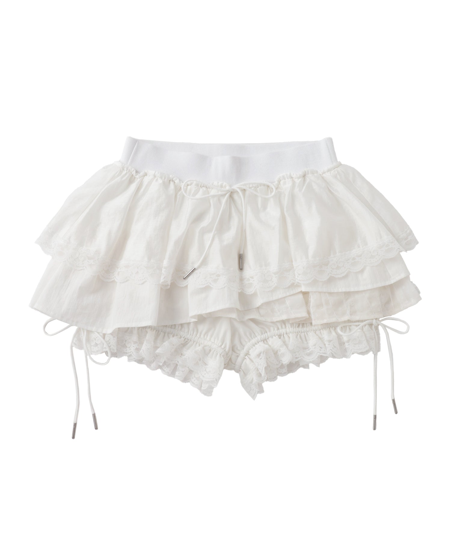 Random Lace Tiered Mini Skirt