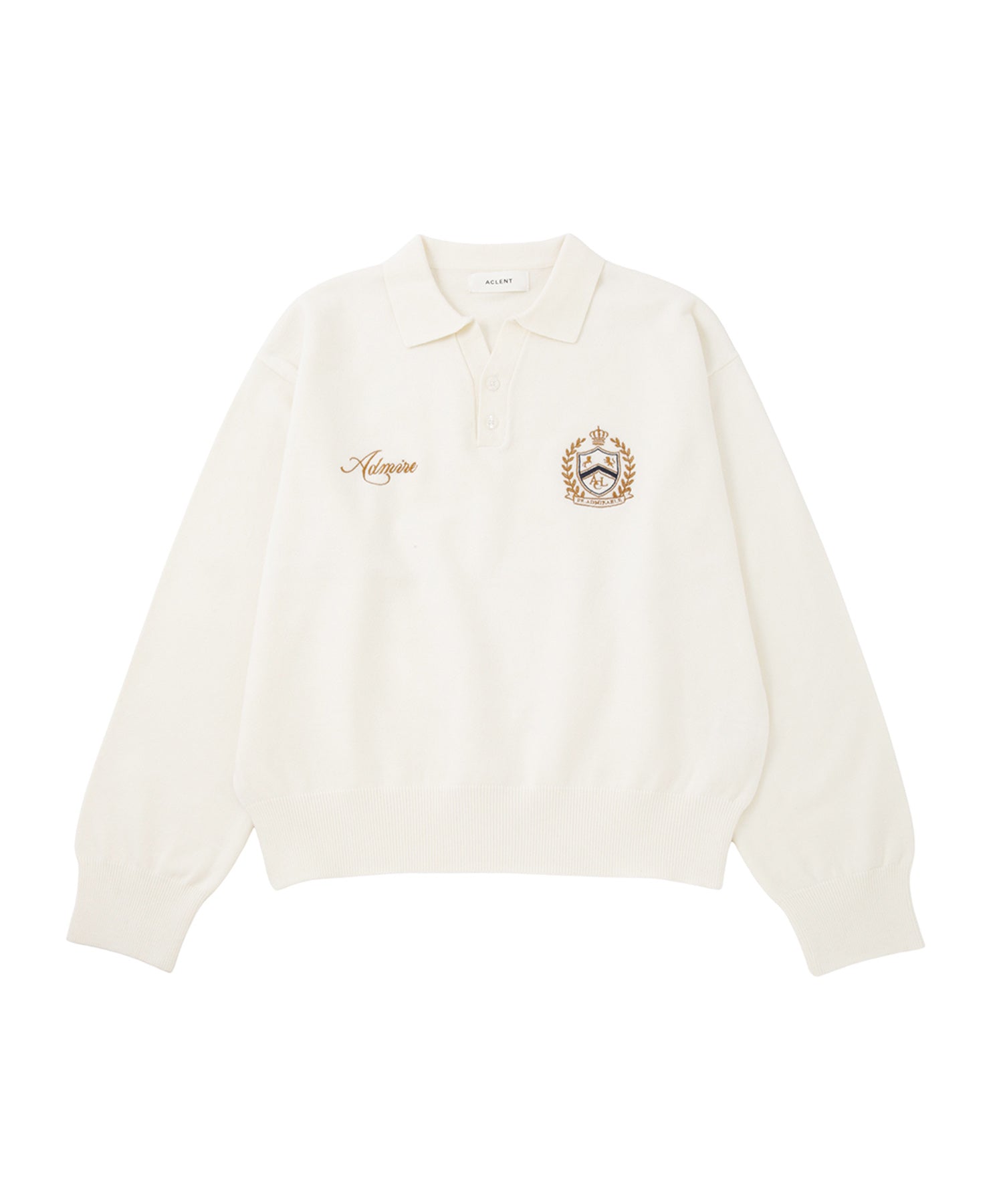 エンブレムロゴステッチニット