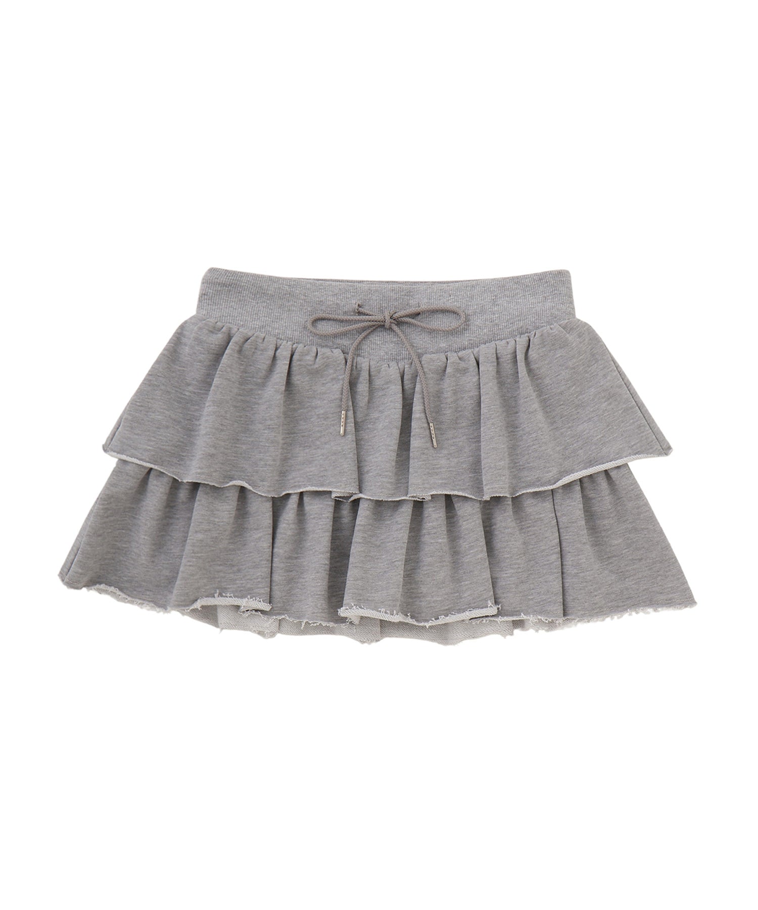 Sweat tiered flared mini skirt