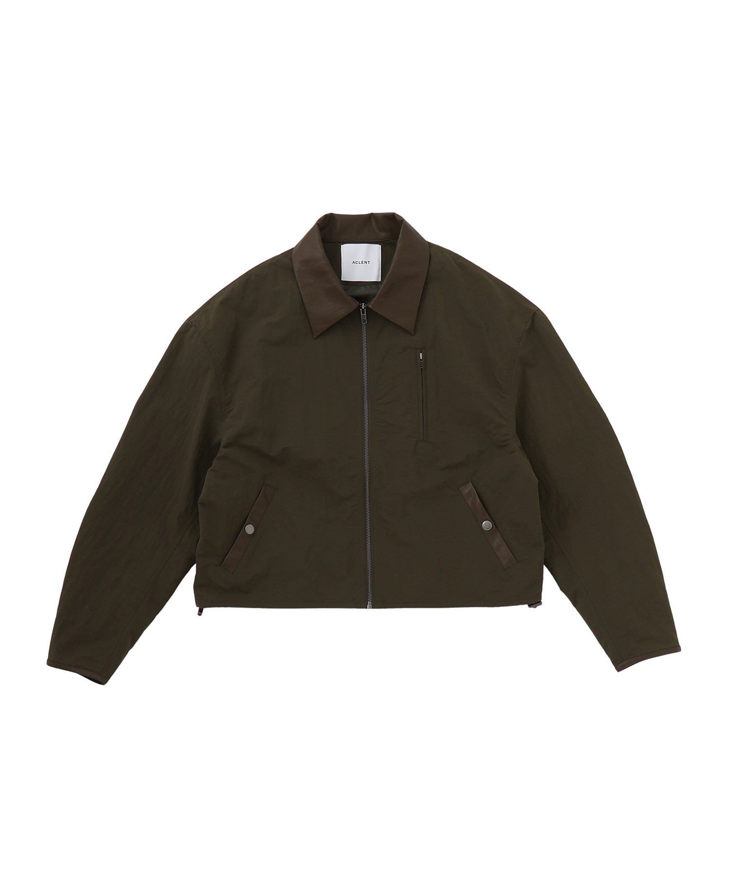 ポイントレザーナイロンコンパクトブルゾン