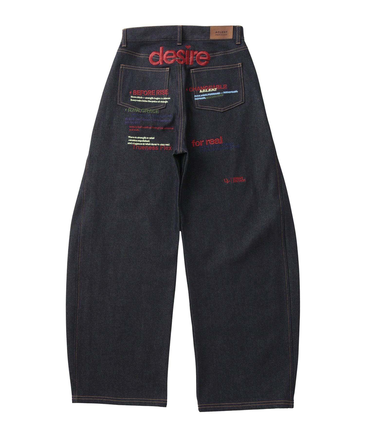 Color Embroidery Rigid Denim