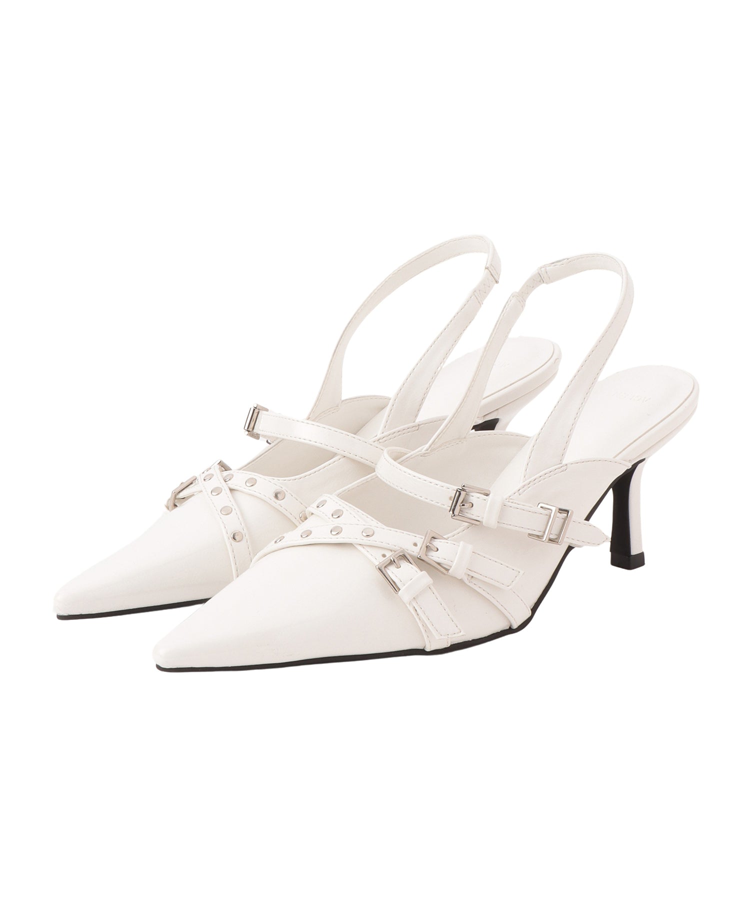 バックルベルトポインテッドトゥミュール