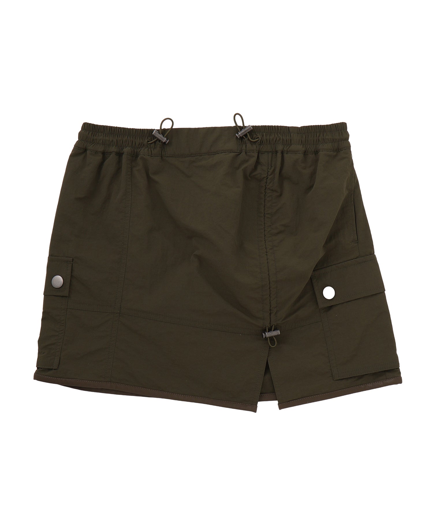 レザーパンピングナイロンミニスカート