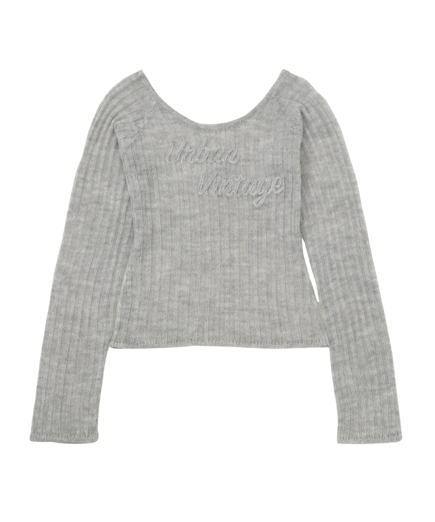 オープンワークロゴルーズニット