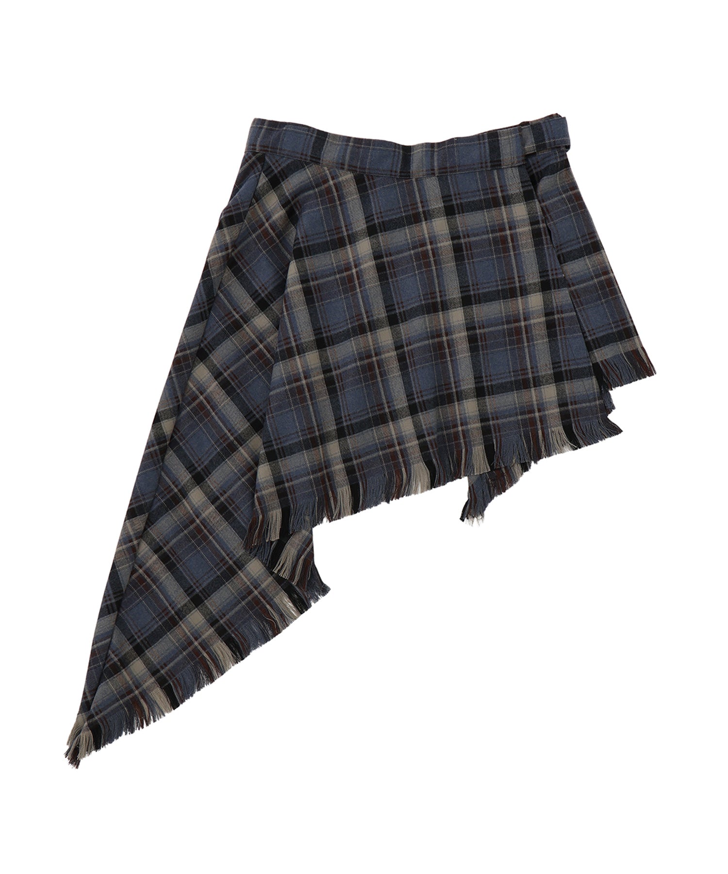 チェックラップアシンメトリースカート