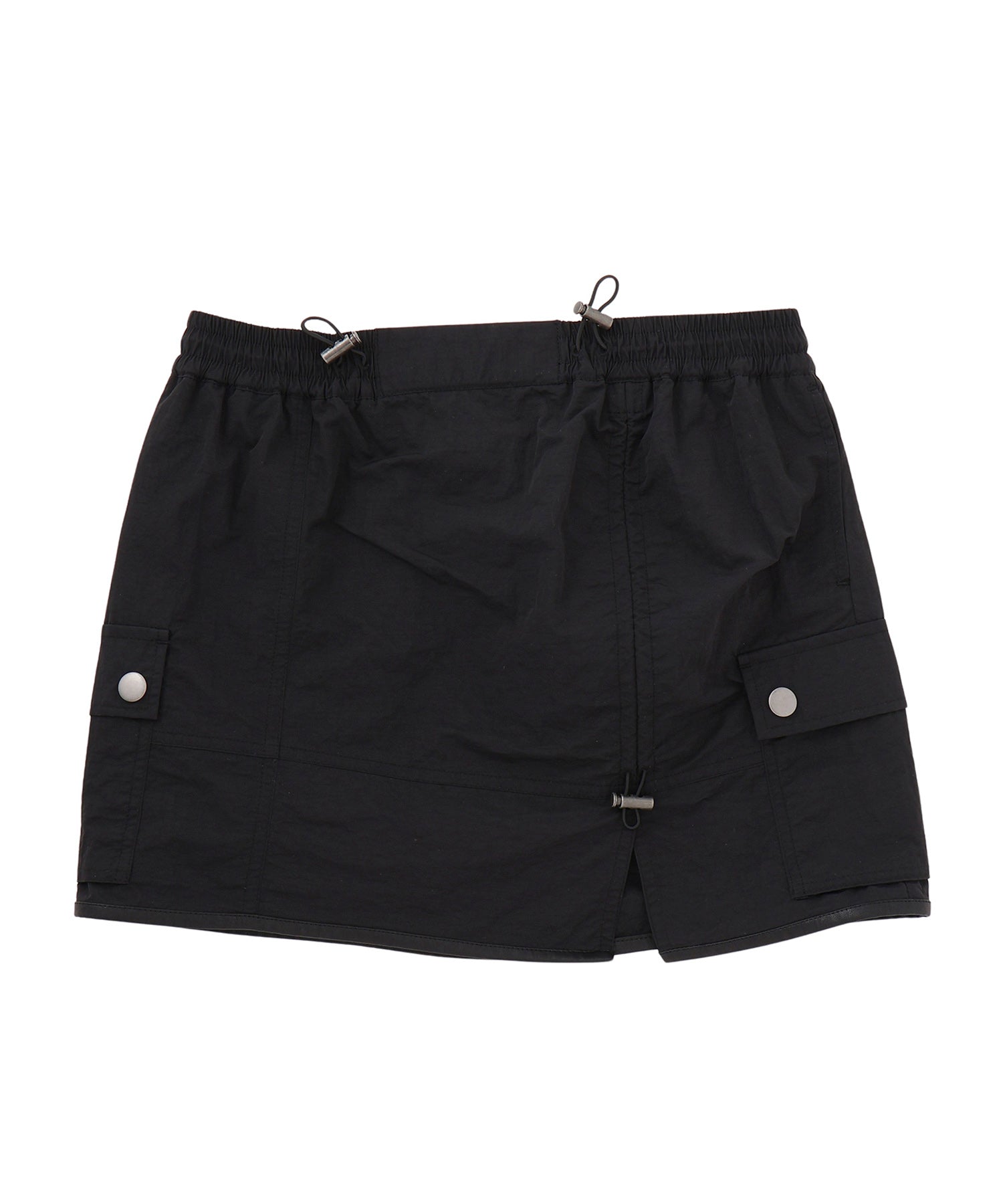 レザーパンピングナイロンミニスカート