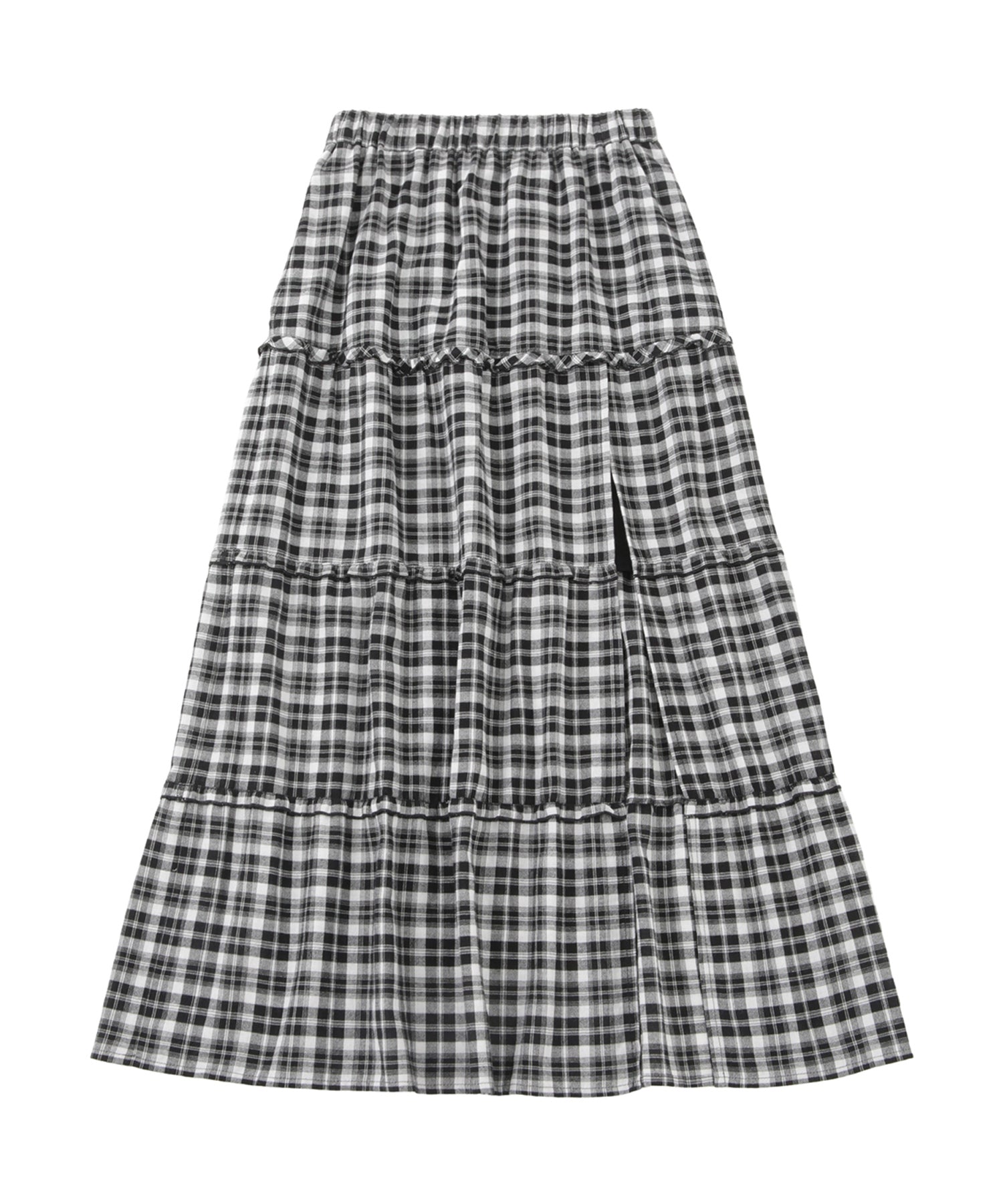 フロントスリットコットンティアードスカート