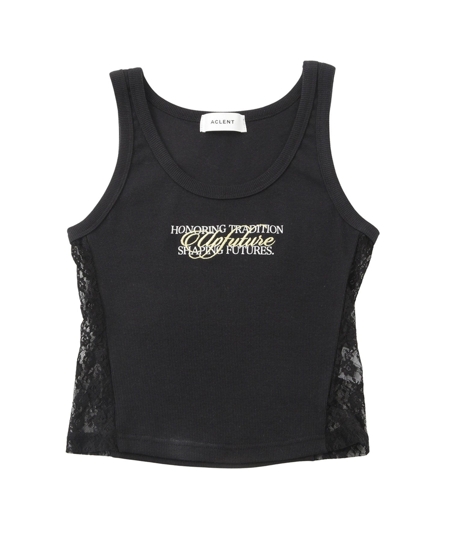 【Up Future】エンブロイダリーサイドレースリブタンク