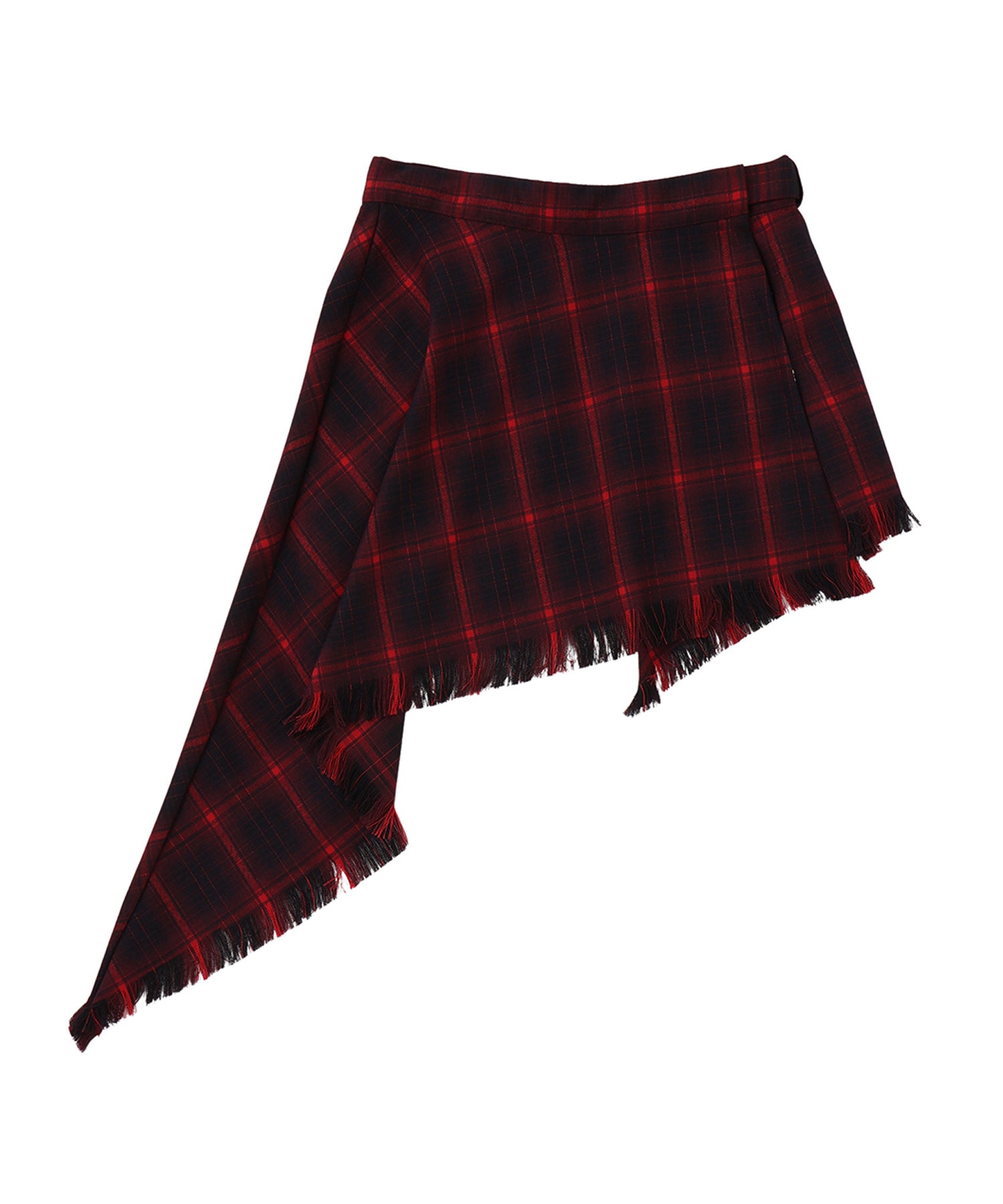 チェックラップアシンメトリースカート