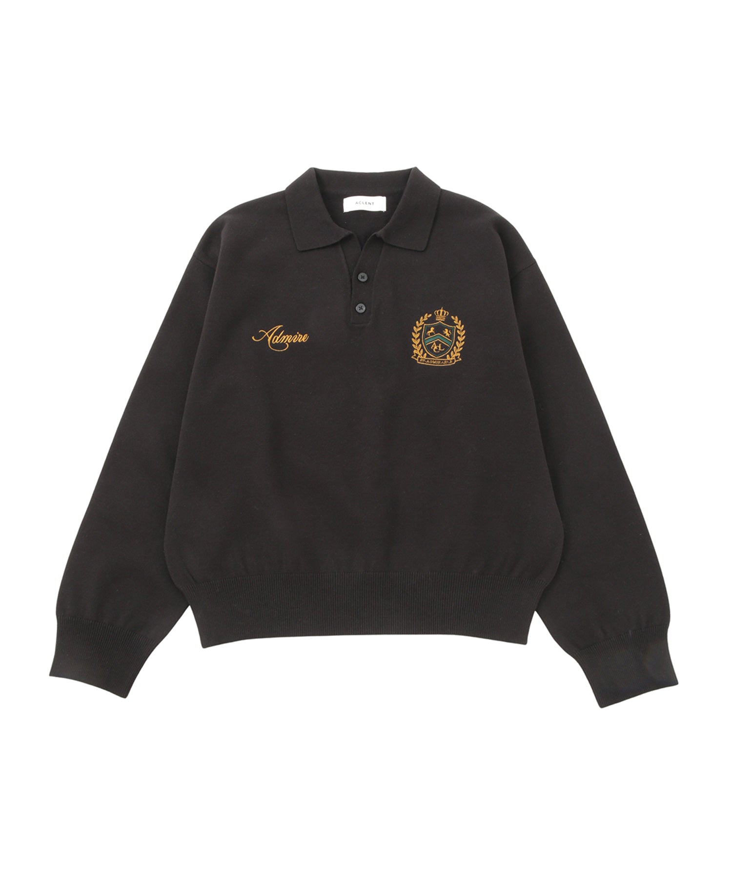 エンブレムロゴステッチニット