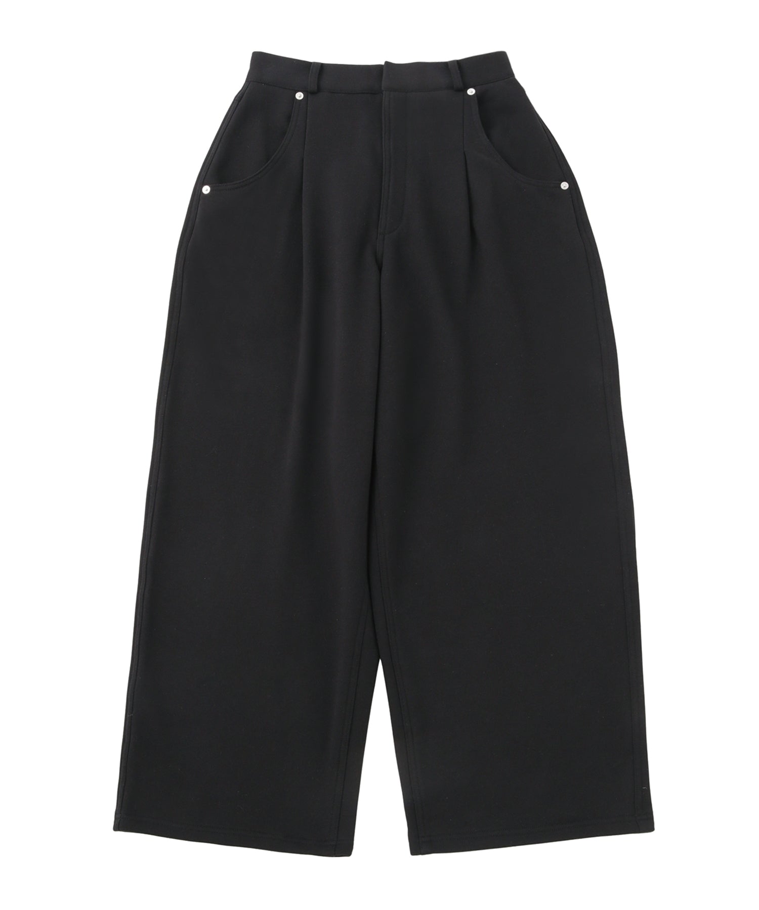 タックワイドジャストウエストスウェットパンツ