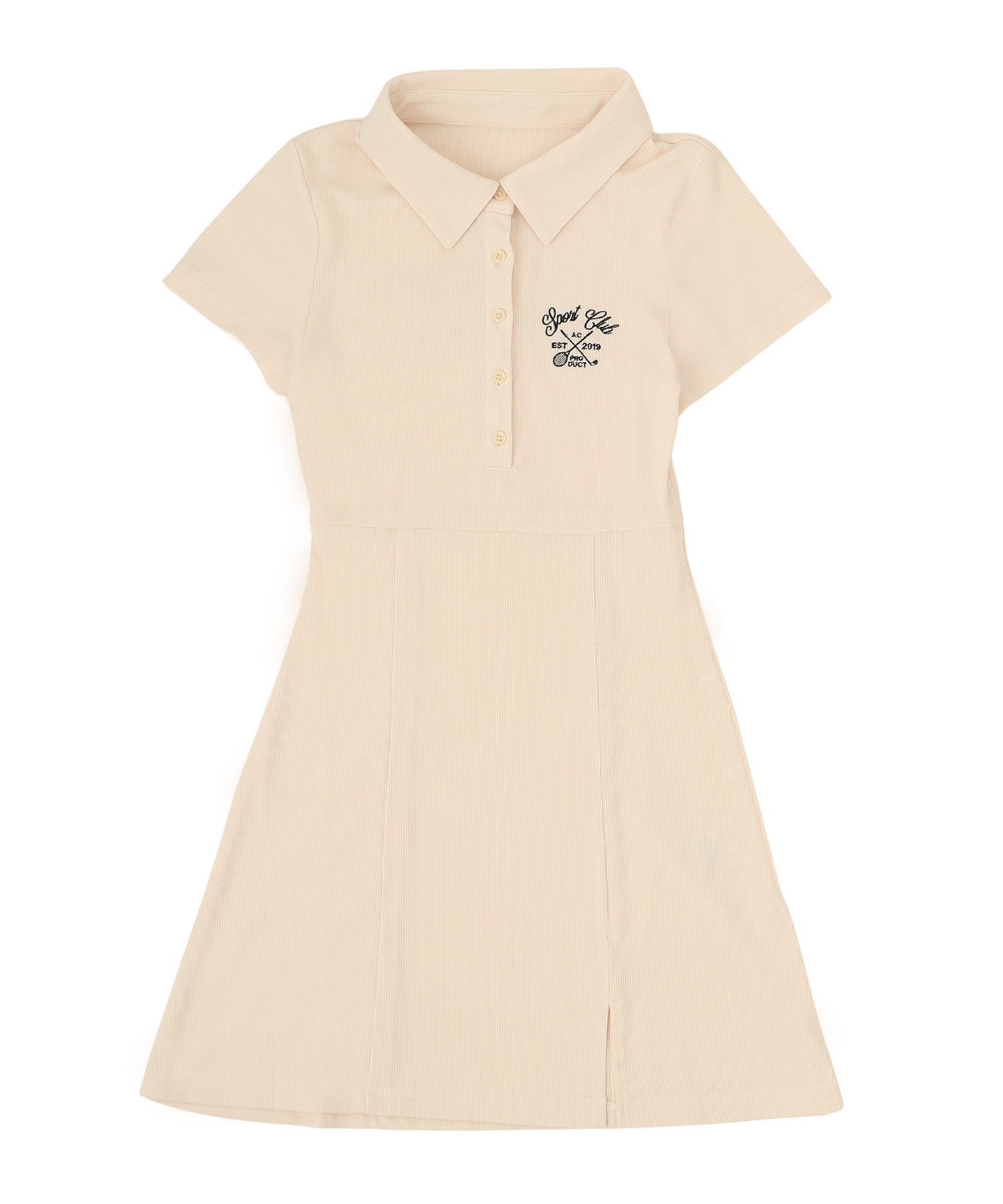 エンブロイダリーポロリブミニドレス