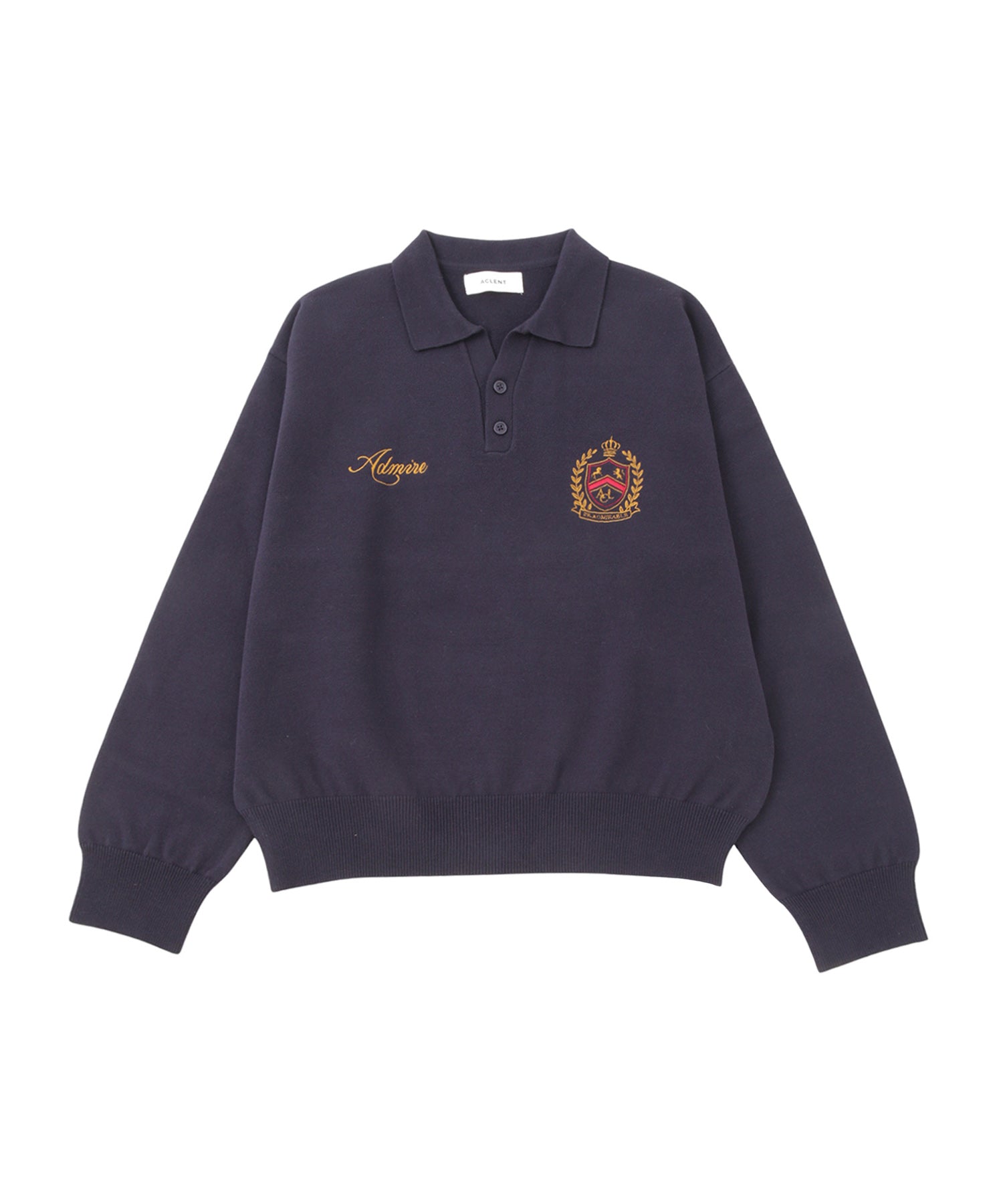 エンブレムロゴステッチニット