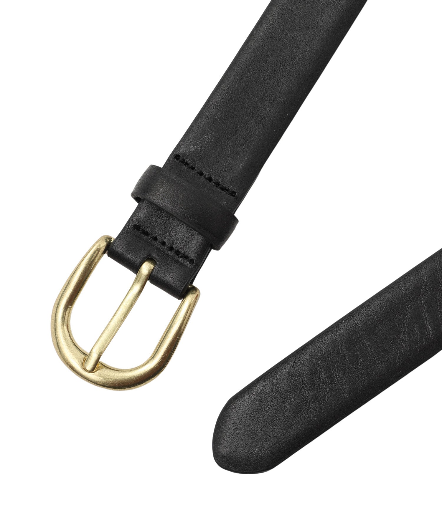 Round buckle leather belt