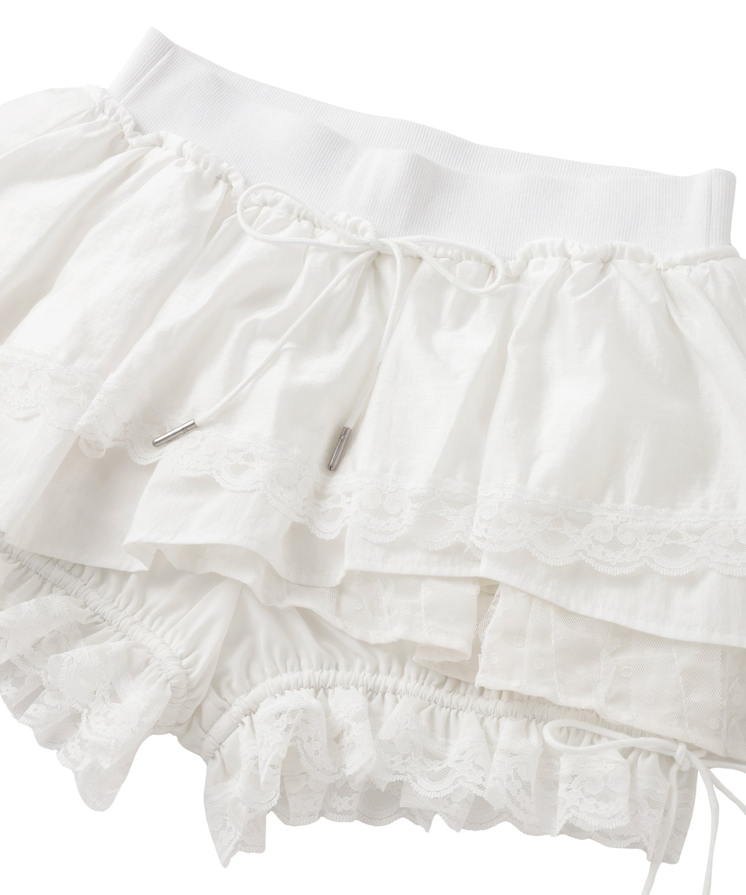Random Lace Tiered Mini Skirt