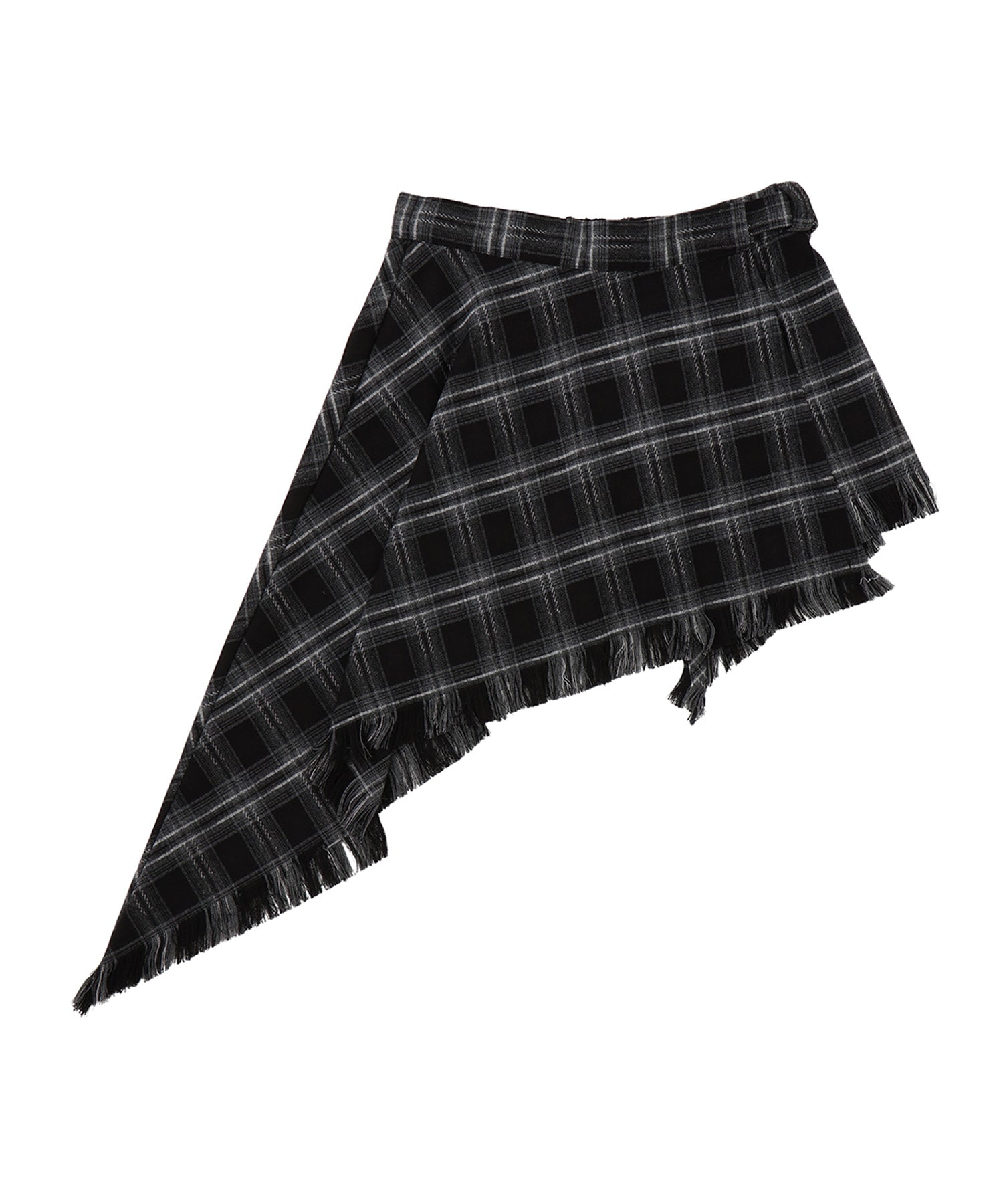 チェックラップアシンメトリースカート