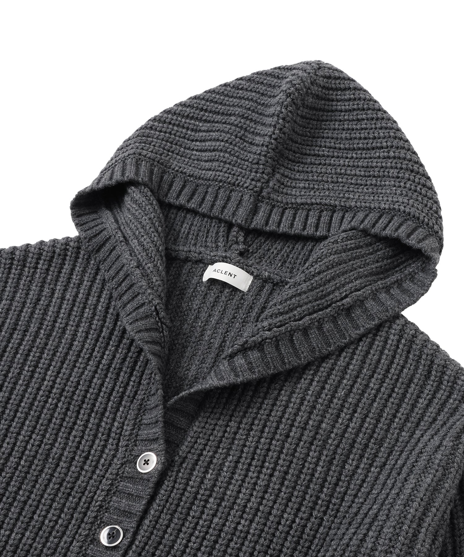 フーデッドニットカーディガン