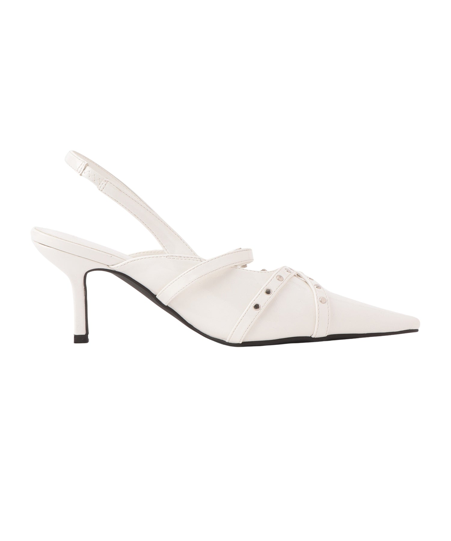 バックルベルトポインテッドトゥミュール