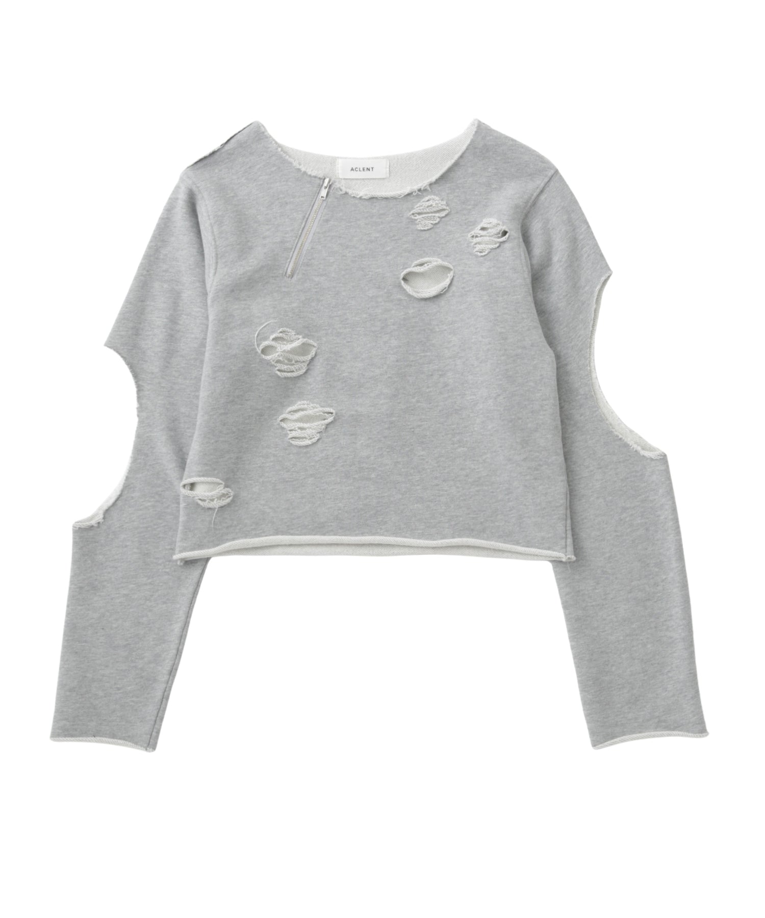 レイヤードダメージボーダートップス