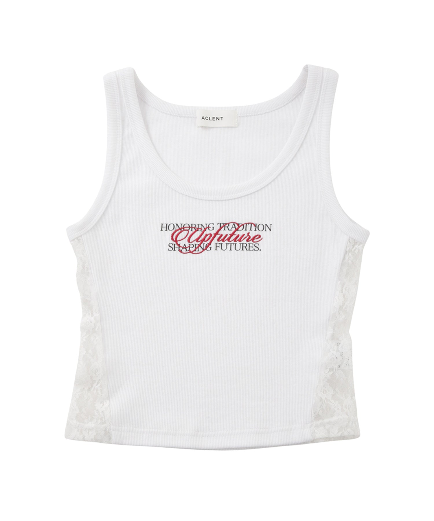 【Up Future】エンブロイダリーサイドレースリブタンク