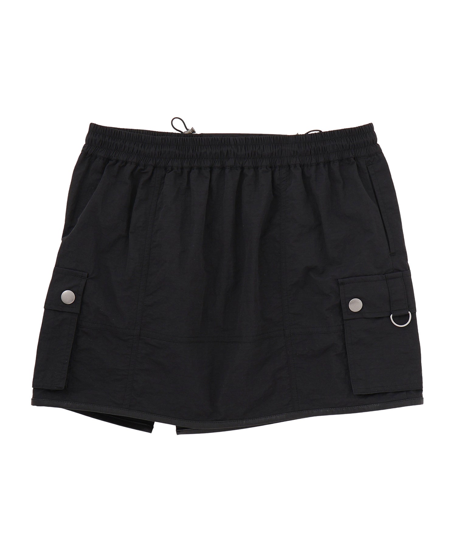 レザーパンピングナイロンミニスカート