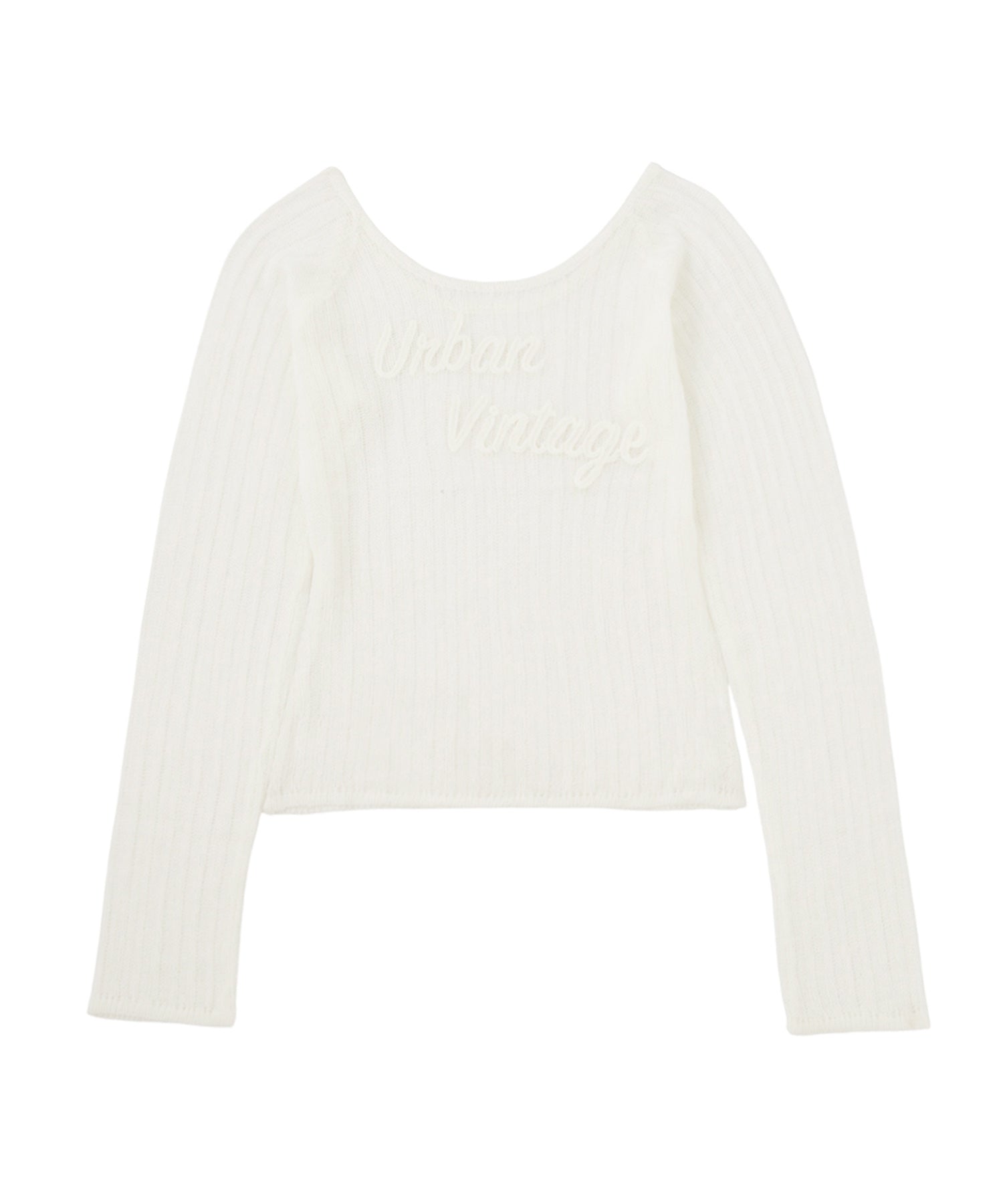 オープンワークロゴルーズニット