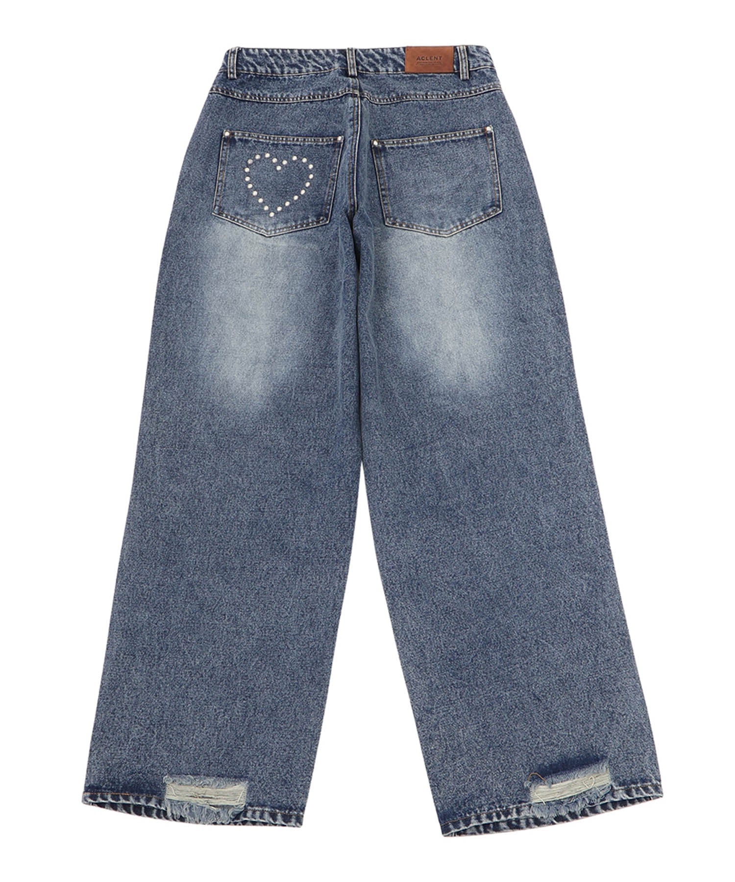 ストレートJ/Wスタッズデニムパンツ