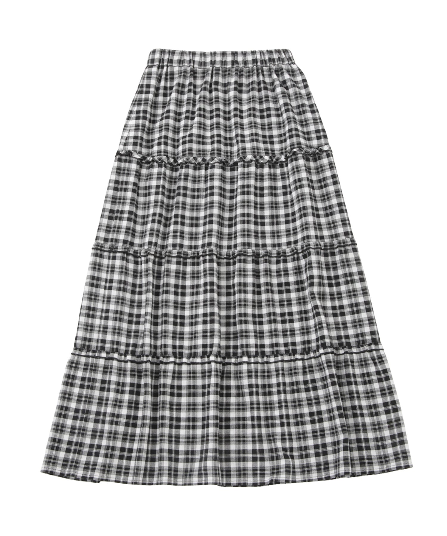 フロントスリットコットンティアードスカート