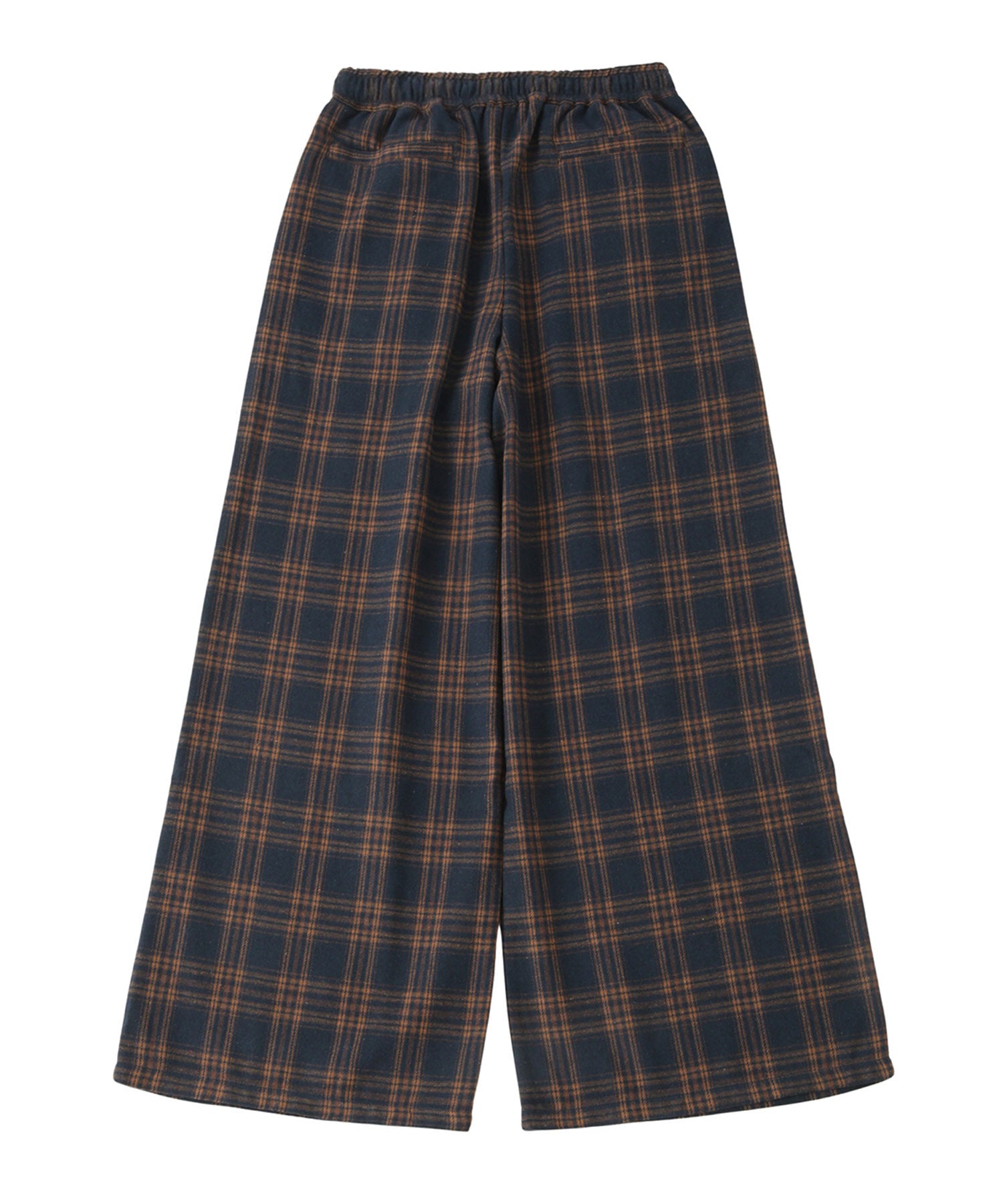 Loose straight check pants