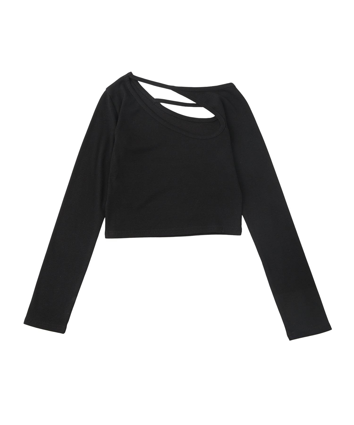 ワンショルダーカットリブロンT