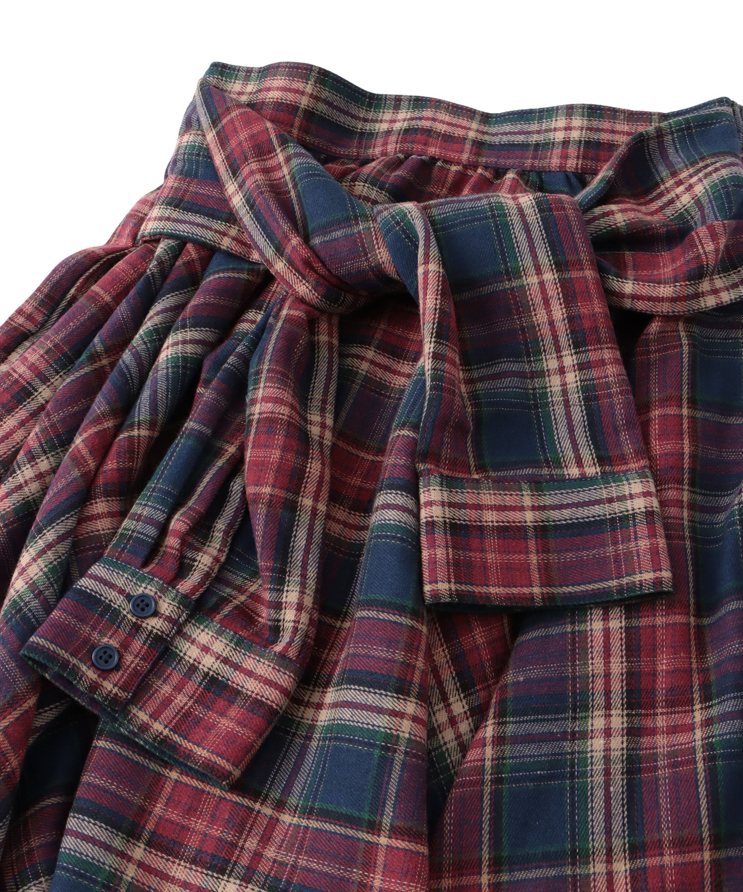 アシンメトリーチェックロングスカート