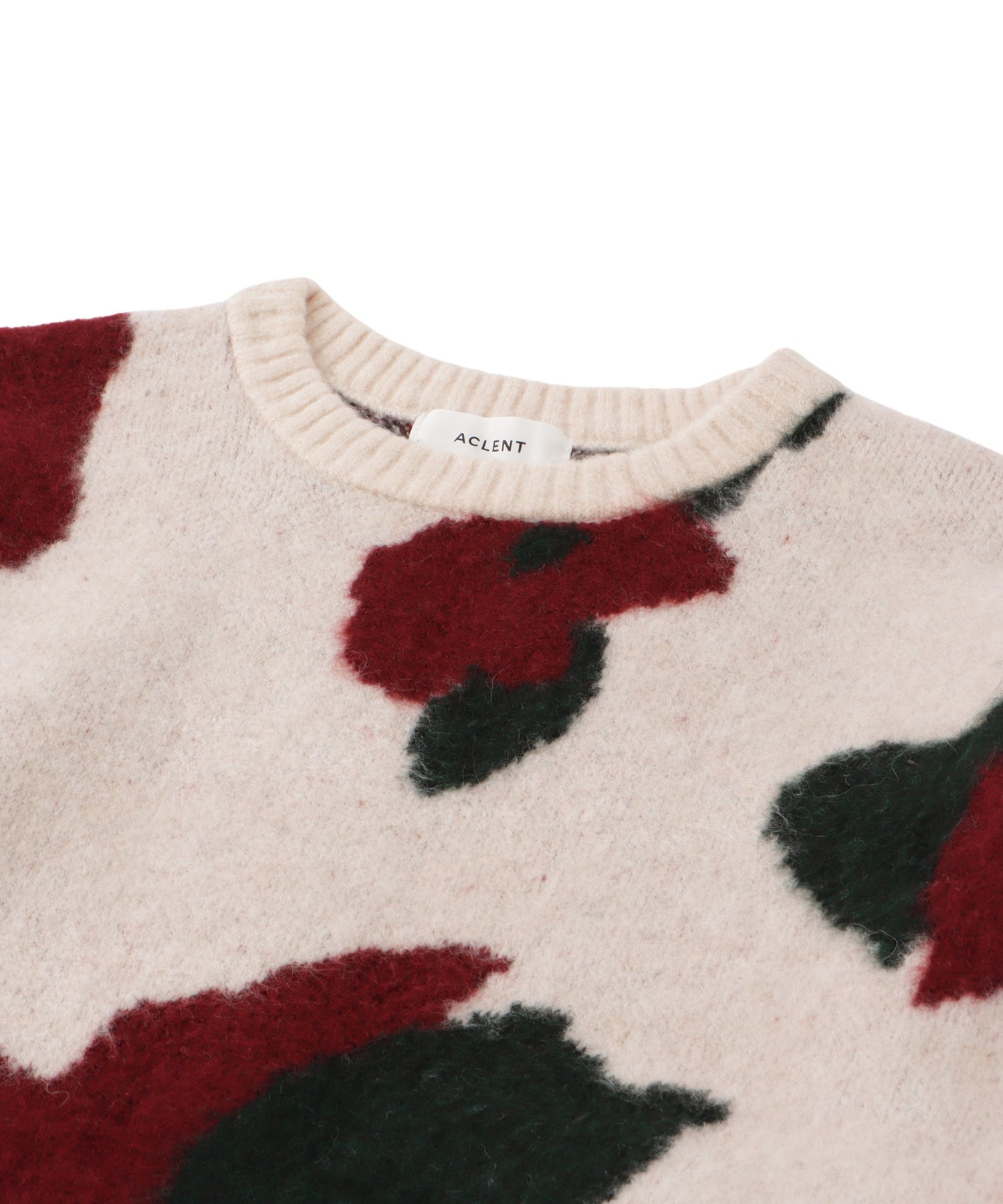 フラワージャガードルーズニット