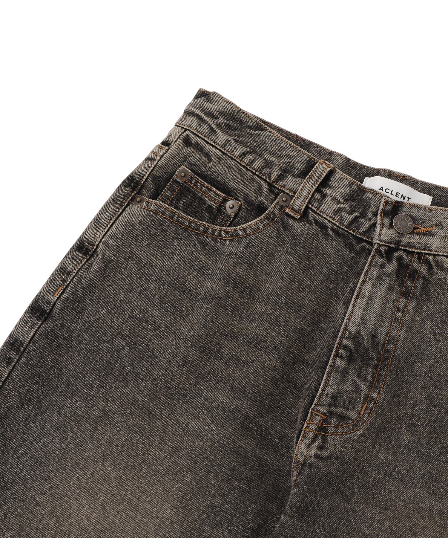 ヴィンテージジャストウエストストレートデニムパンツ