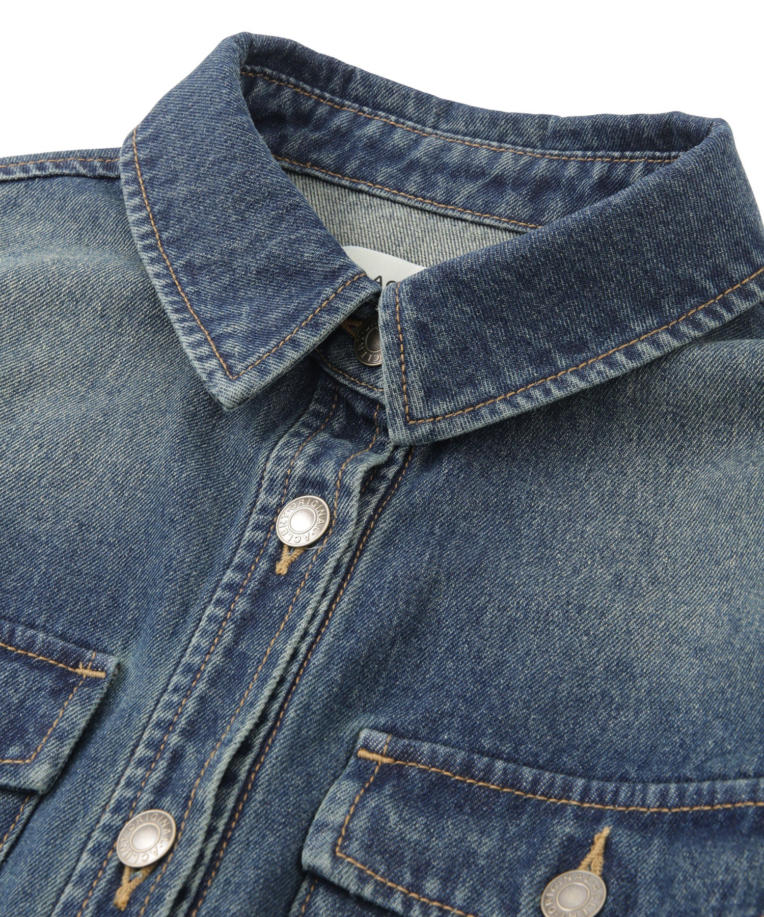 ヴィンテージウォッシュデニムシャツジャケット