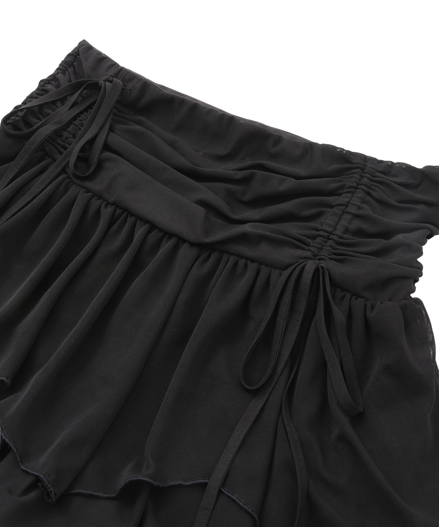 アシンメトリーチュールフレアミニスカート