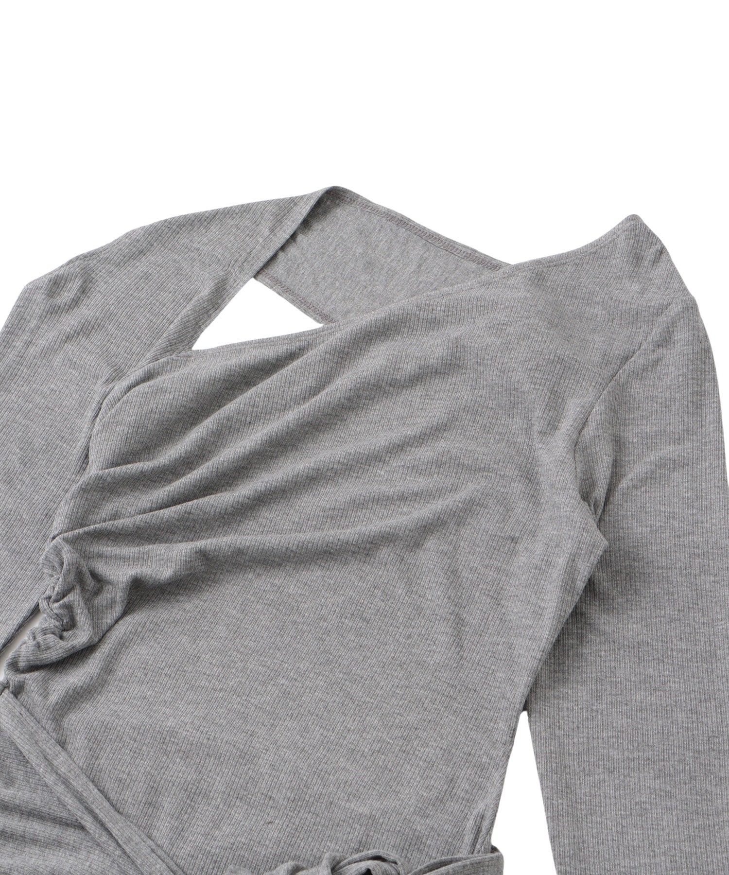 Asymmetry rib mini dress