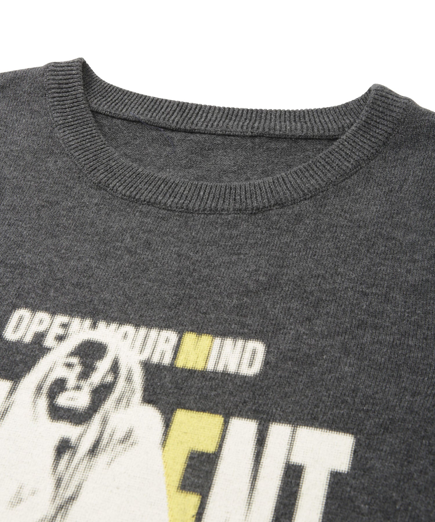 グラフィックプリントハーフスリーブニットトップ