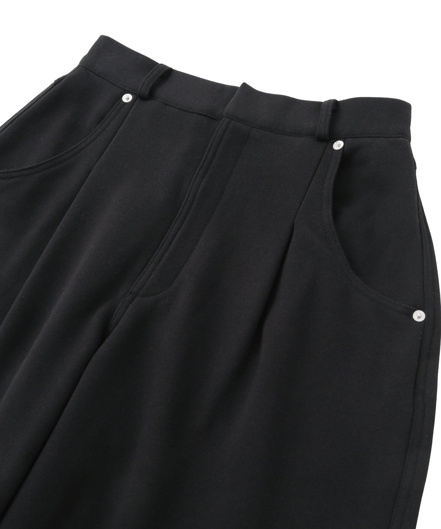 タックワイドジャストウエストスウェットパンツ