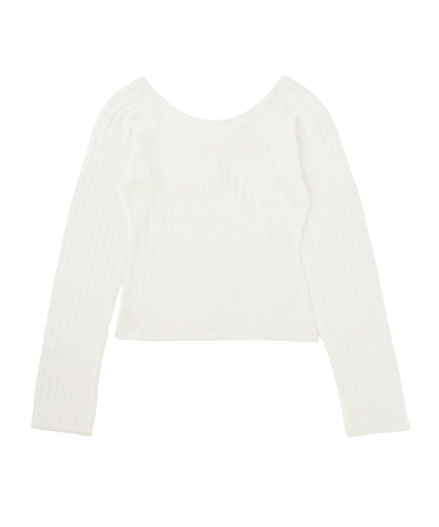 オープンワークロゴルーズニット