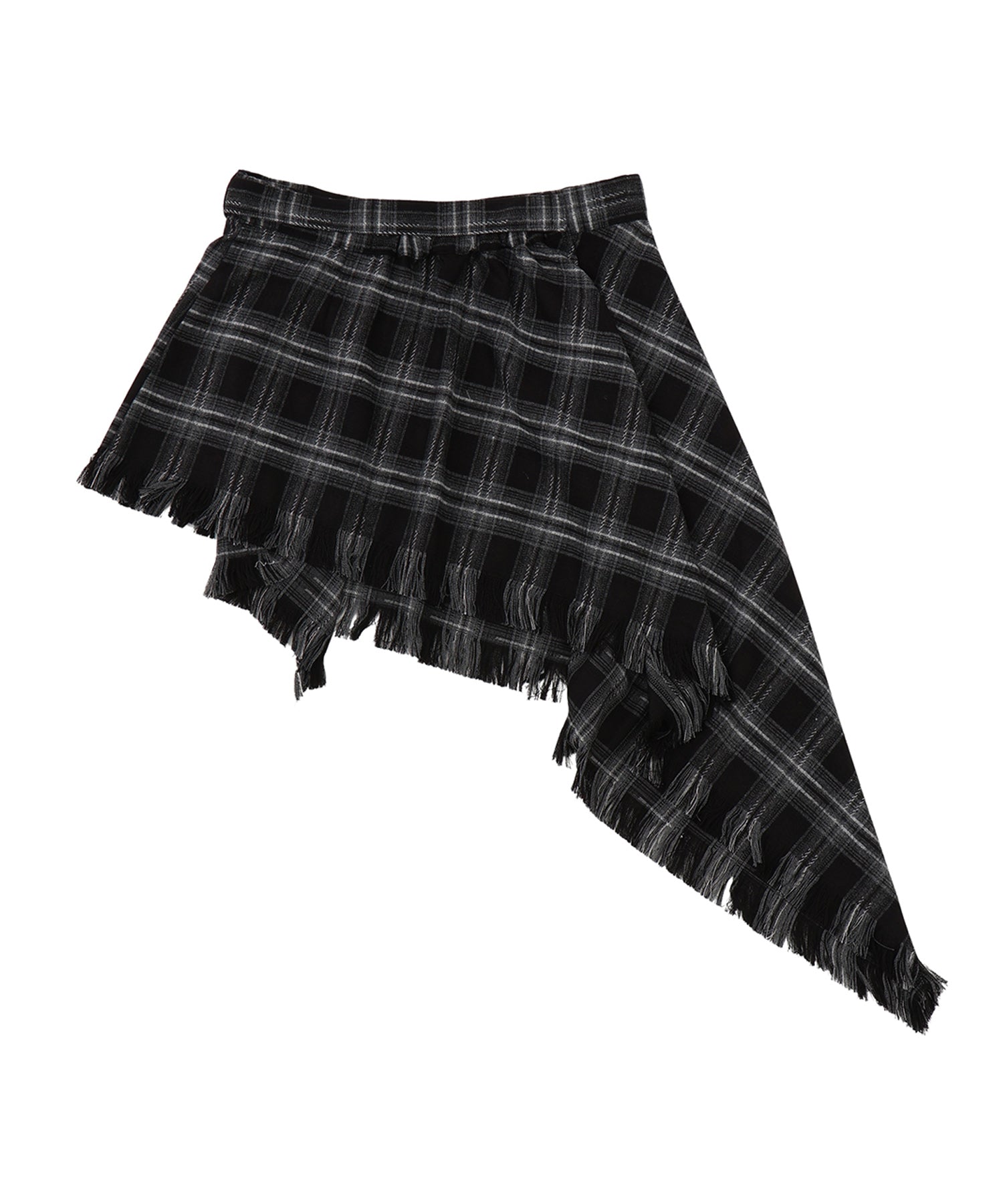 チェックラップアシンメトリースカート