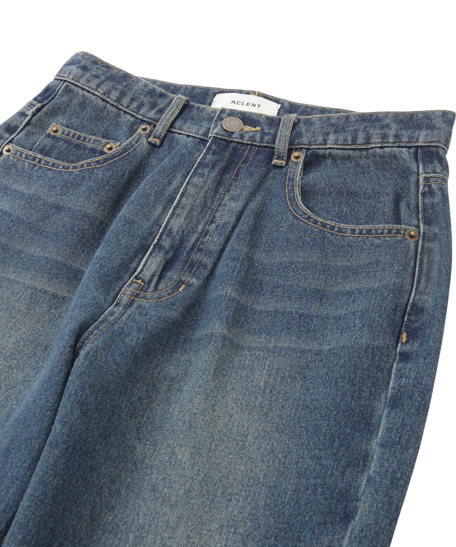 ヴィンテージウォッシュJ/Wセミフレアデニムパンツ