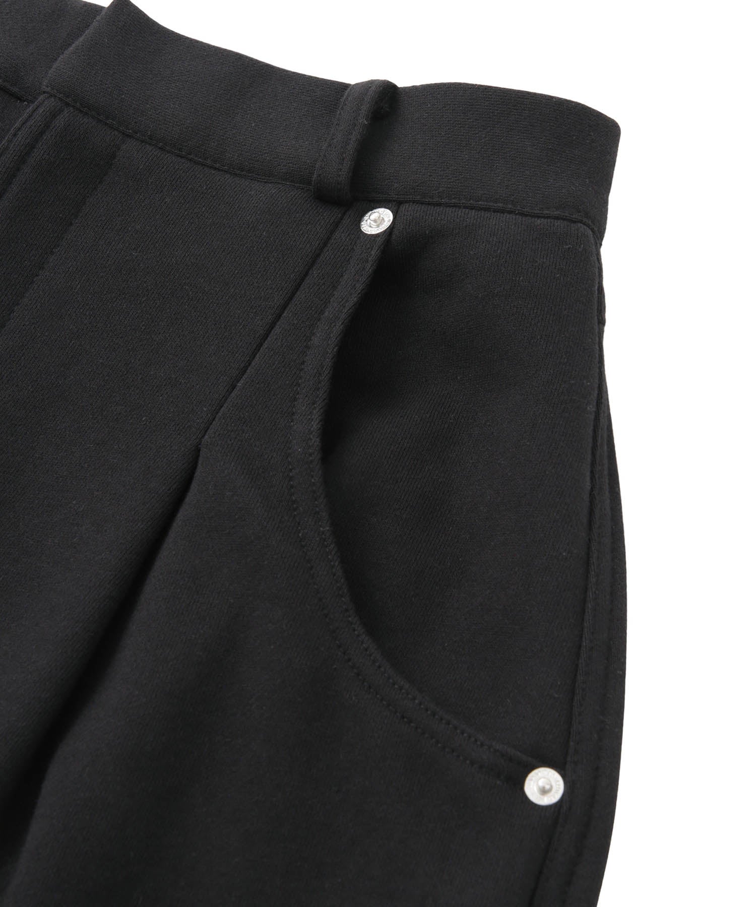 タックワイドジャストウエストスウェットパンツ